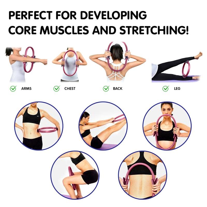 Load image into Gallery viewer, Powertrain Pilates Ring Band Yoga Home Workout Exercise Band Pink
