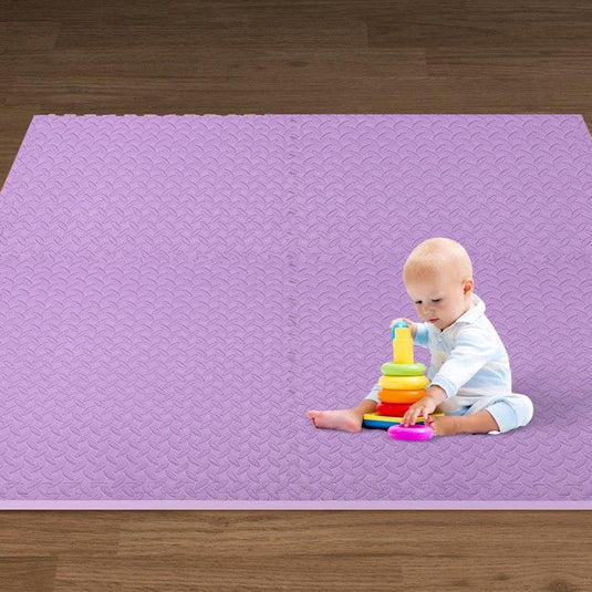 BoPeep EVA Foam Kids Play Mat Floor Baby Crawling Interlocking Waterproof Purple 4Pack