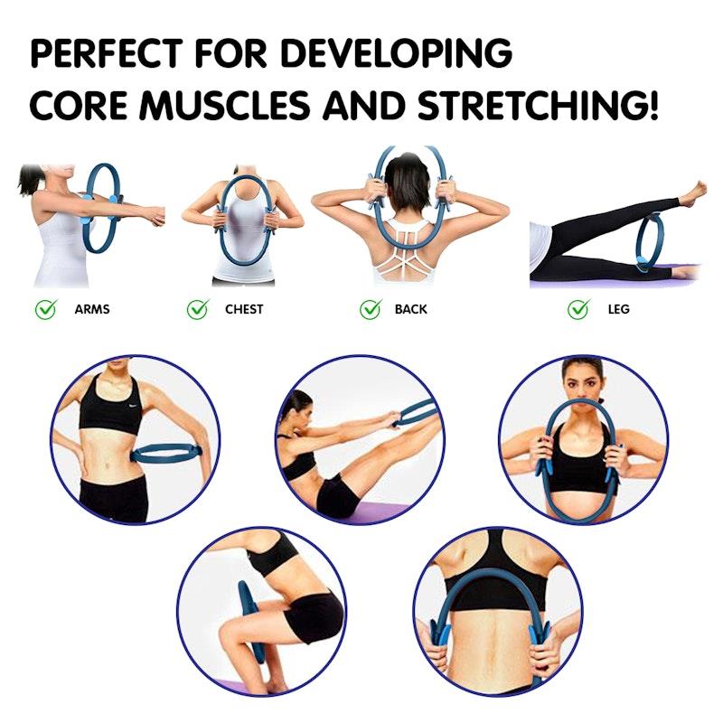 Load image into Gallery viewer, Powertrain Pilates Ring Band Yoga Home Workout Exercise Band Blue
