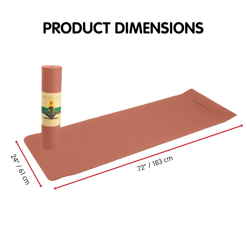 Load image into Gallery viewer, Powertrain TPE Yoga Pilates Exercise Mat 6mm Pink
