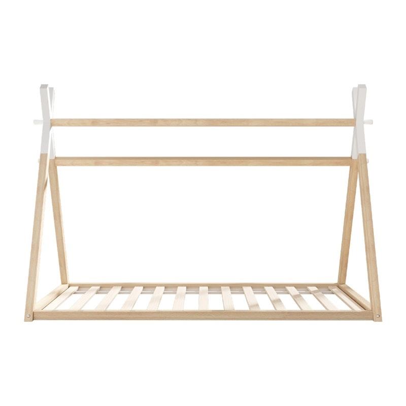 Load image into Gallery viewer, Oikiture Kids Bed Frame Wooden Timber King Single Teepee House Frame Beds 1unit
