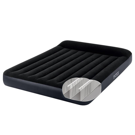 Intex Dura-Beam Classic Inflatable Airbed Mattress w/ Pillow Rest Black Queen