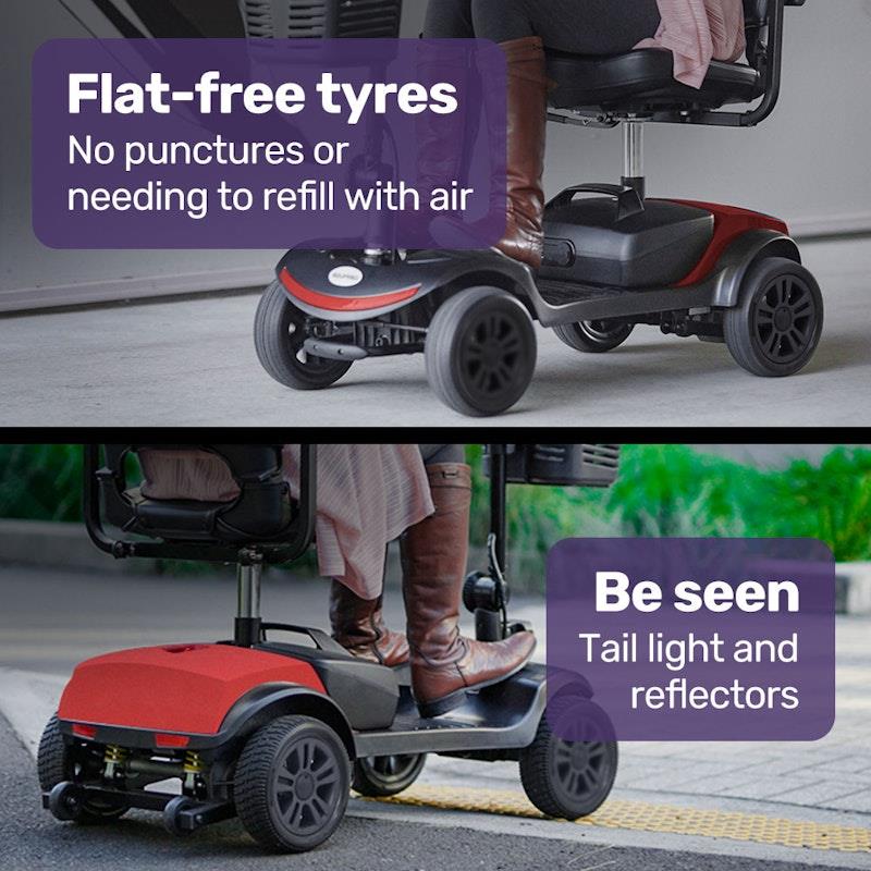 Load image into Gallery viewer, Equipmed SmartRider Folding Electric Mobility Scooter Black &amp; Red
