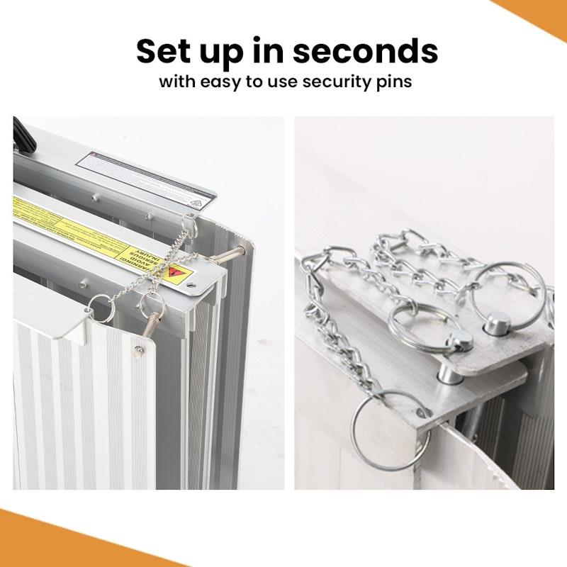 Load image into Gallery viewer, Equipmed 182cm Portable Folding Aluminium Access Ramp Silver
