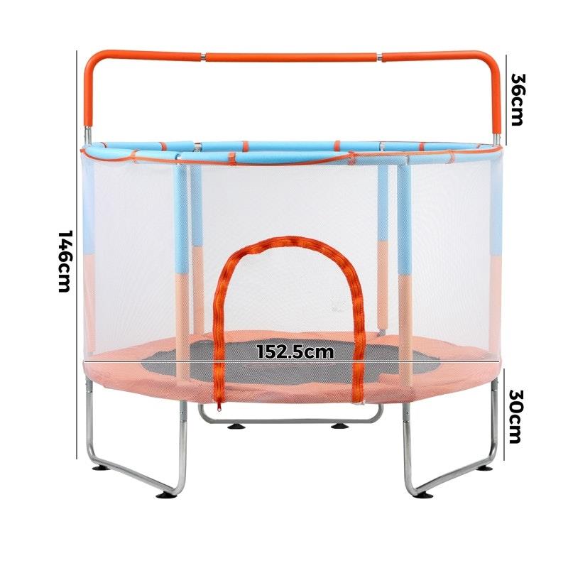 Load image into Gallery viewer, Mazam 60 Inch Kids Trampolines Enclosure Safety Net Horizontal Bar Orange
