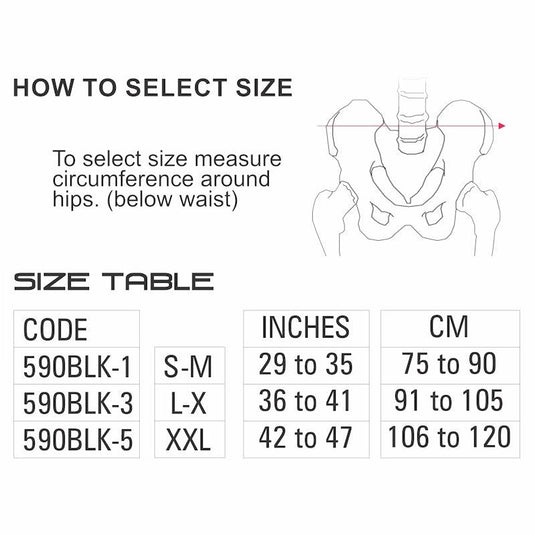 BodyAssist Inguinal Hernia Belt - Black Large/X-Large