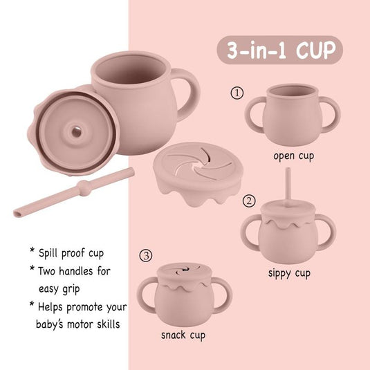 Zoe Sage Silicone Baby Feeding Set 11pc Bundle Blossom