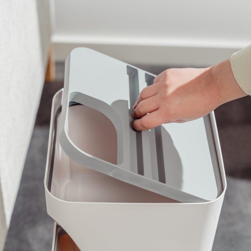 Load image into Gallery viewer, Clevinger 2pc 12L+18L Stackable Plastic Kitchen Trash Bin Household Classification Storage Box 1Unit
