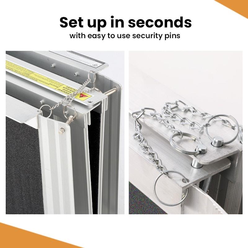 Load image into Gallery viewer, Equipmed 182cm Portable Folding Aluminium Access Ramp Black
