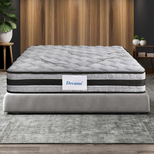 DreamZ Spring Mattress Bed Pocket Egg Crate Foam Medium Firm 22CM King