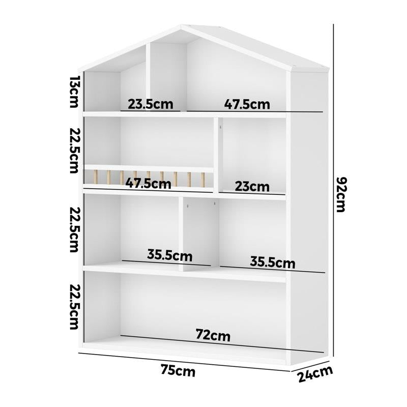Load image into Gallery viewer, Oikiture Kids Bookshelf Bookcase Organiser Display Shelf White
