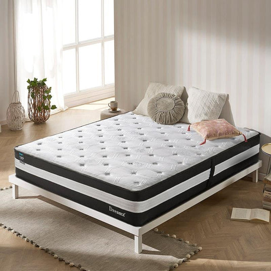 DreamZ Cooling Mattress Pocket Spring Euro Top Bed Foam 5 Zone 25cm Single