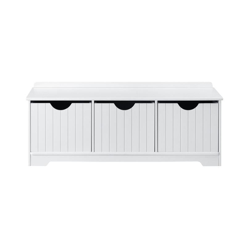 Load image into Gallery viewer, Oikiture Kids Toy Box Chest Storage Box Children Room Organiser Seating Bench White
