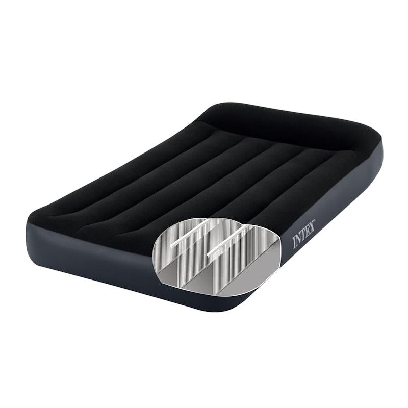 Load image into Gallery viewer, Intex Dura-Beam Classic Inflatable Airbed Mattress w/ Pillow Rest Black Twin Single
