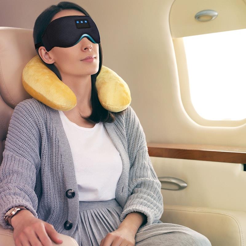 Load image into Gallery viewer, Laser Sleep Mask with Bluetooth Headphones Black
