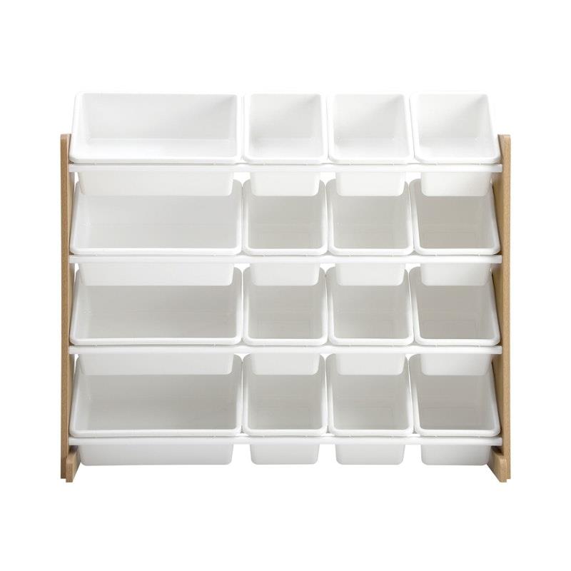 Load image into Gallery viewer, Oikiture Kids Toy Box Organiser 16 Bins Display Shelf Storage Rack Drawer White &amp; Wooden
