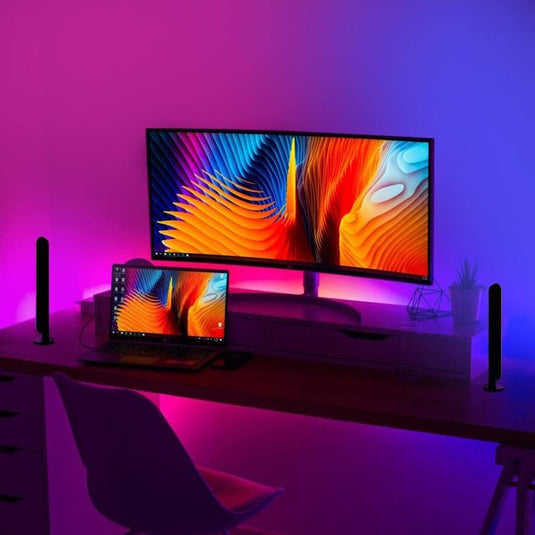 Laser Gaming RGB LED Desk Light 2 Pack Black