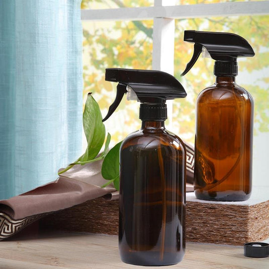 Traderight 6x 500ml Amber Glass Spray Bottles Trigger Water Sprayer Aromatherapy Dispenser Bundle