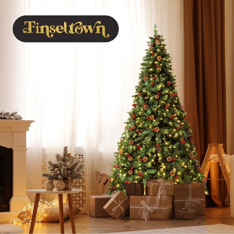 Load image into Gallery viewer, Tinseltown LED Christmas Tree 1.8M Xmas Trees Decorations Green with Ornaments 6 Feet
