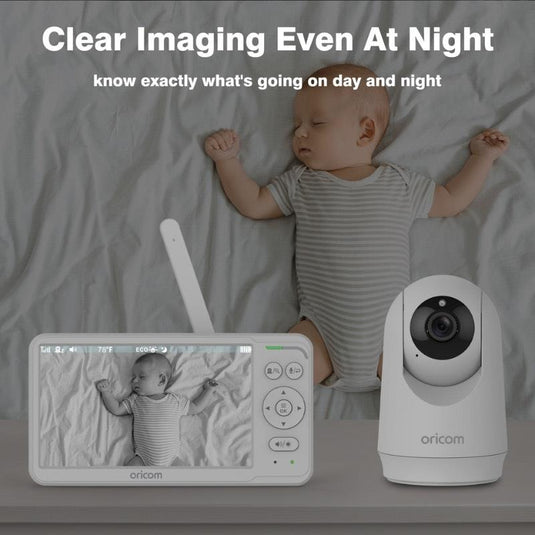 Oricom 6″ Video Baby Monitor with Motorised Pan Tilt and Duck Digital Bath and Room Thermometer Bundle
