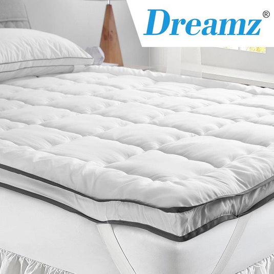 DreamZ Bedding Luxury Pillowtop Mattress Topper Mat Pad Protector Cover King Size