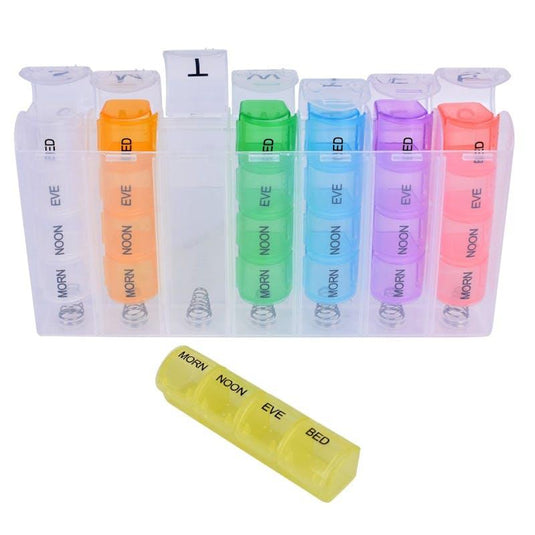 Flightmode 7 Day Travel Pill Box Medicine Organiser with Individual Daily Compartment 1Unit