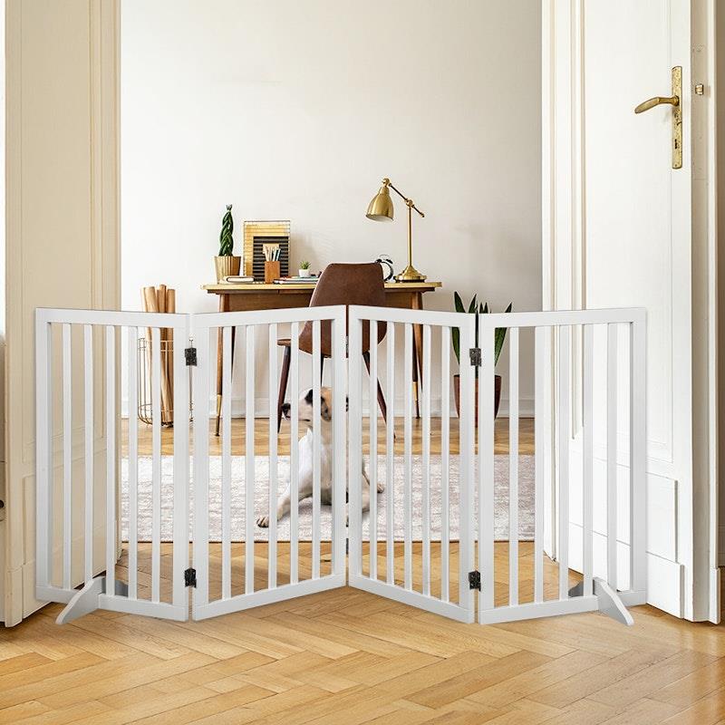 Load image into Gallery viewer, PaWz Wooden Pet Gate Dog Fence Safety Stair Barrier Security Door 4 Panel Large
