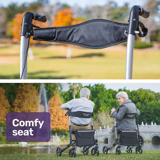 Equipmed Easy Stride Foldable Aluminium Walking Frame Rollator Blue
