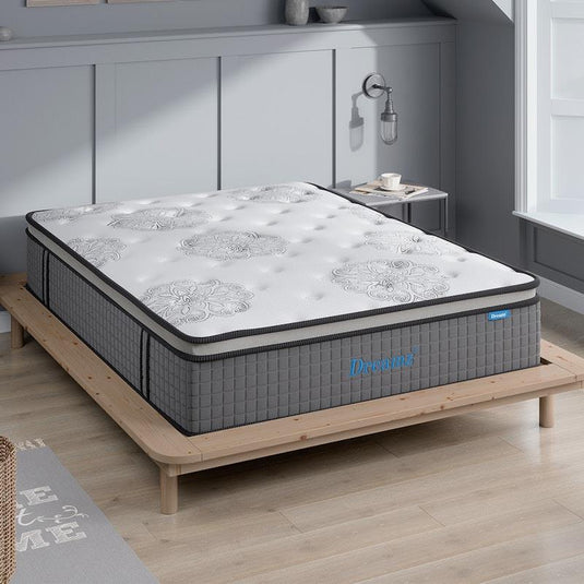 DreamZ Spring Mattress Bed Pocket Egg Crate Foam Medium Firm King