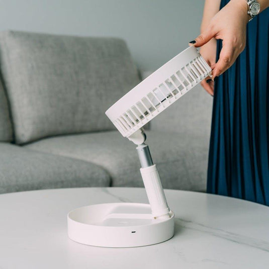 Living Today Folding Telescopic 4.5W Portable Height/Tilt Adjustable Rechargeable Cordless Fan 1Unit