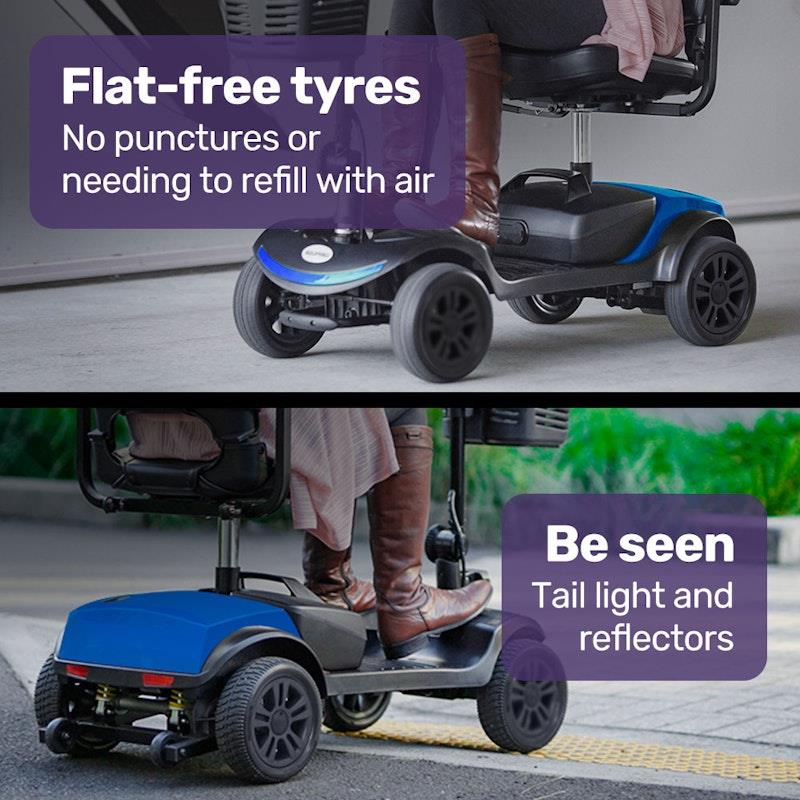 Load image into Gallery viewer, Equipmed SmartRider Folding Electric Mobility Scooter Black &amp; Blue
