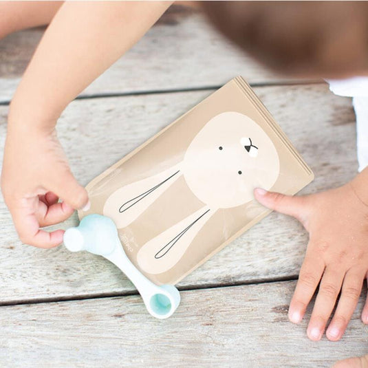 Cherub Baby On the Go Reusable Food Pouches | Bundle Kit | Dusty Rose & Sand Pack