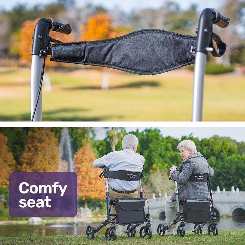 Load image into Gallery viewer, Equipmed Foldable Aluminium Walking Frame Rollator Titanium Colour
