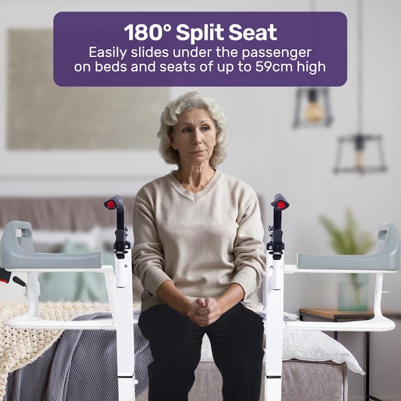 Load image into Gallery viewer, Equipmed 4 In1 Patient Lift Transfer Chair White &amp; Grey
