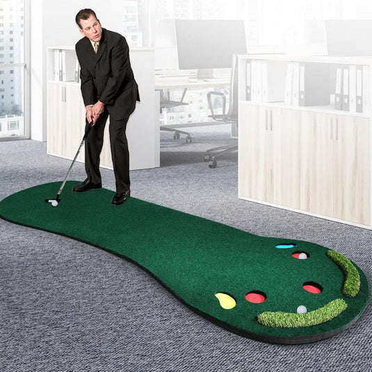 Centra 3M Golf Putting Mat Practice Training Indoor Outdoor Portable Slope Balls One Size