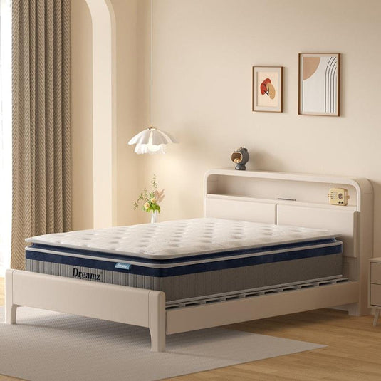 DreamZ Spring Mattress Pillow Top 7 Zone Pocket Spring  Memory Foam 32CM Double