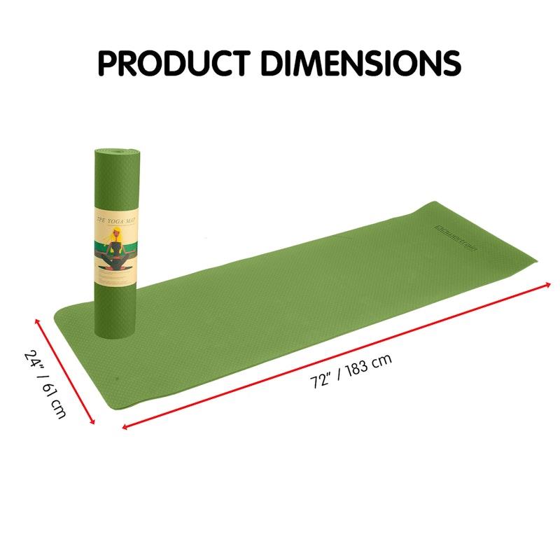 Load image into Gallery viewer, Powertrain TPE Yoga Pilates Exercise Mat 6mm Green
