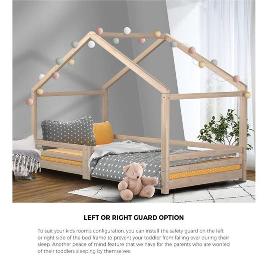 Oikiture Bed Frame Wooden Timber House Frame Single