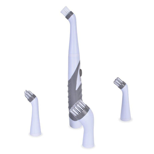 Living Today Battery Operated Scrubber Brush with 4 Interchangeable Heads 1Pack