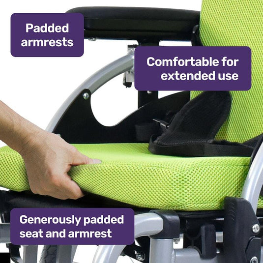 Equipmed Kids Premium Paediatric Wheelchair Lightweight Aluminium Green