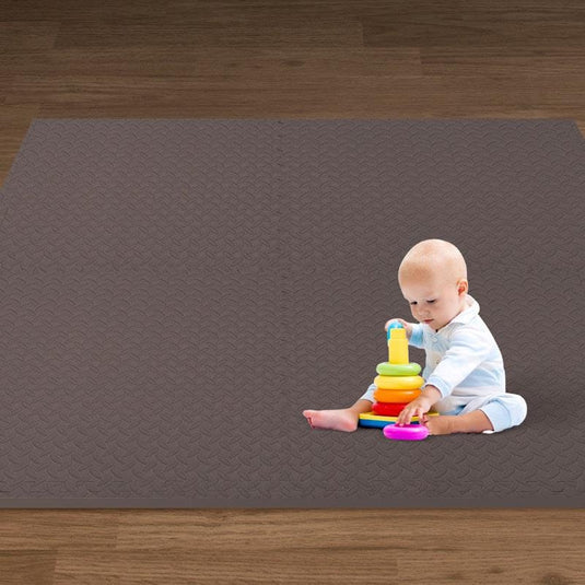 BoPeep EVA Foam Kids Play Mat Floor Baby Crawling Interlocking Waterproof Coffee 4Pack