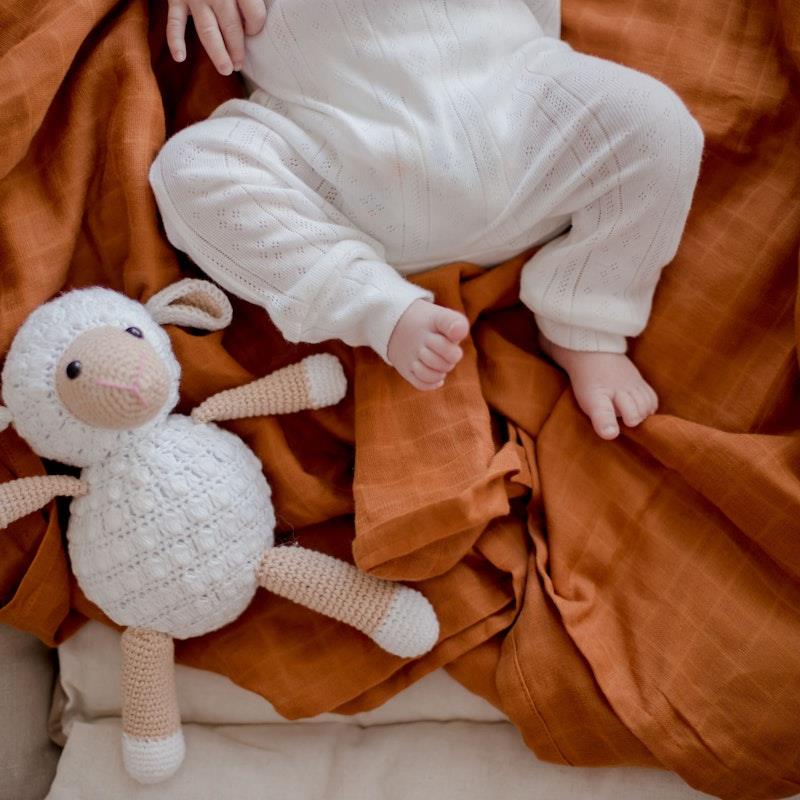 Load image into Gallery viewer, Zoe Sage Organic Muslin Swaddle Wrap Savannah Rust 1pc
