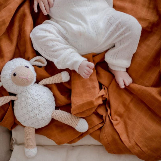 Zoe Sage Organic Muslin Swaddle Wrap Savannah Rust 1pc