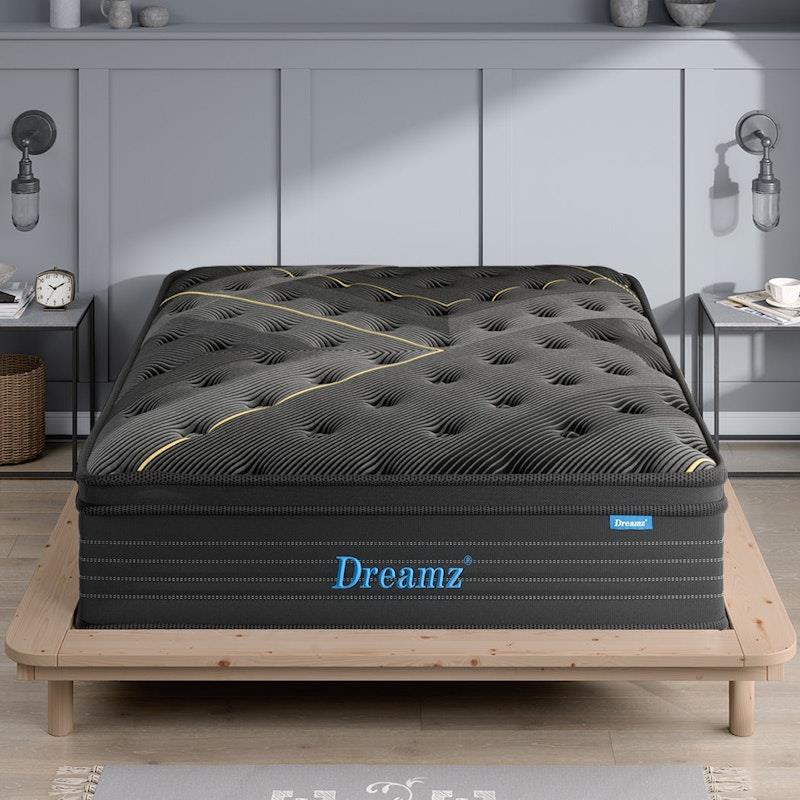 Load image into Gallery viewer, DreamZ Spring Mattress Bamboo Euro Top Bed Pocket HD Egg Foam 35cm King Single Size
