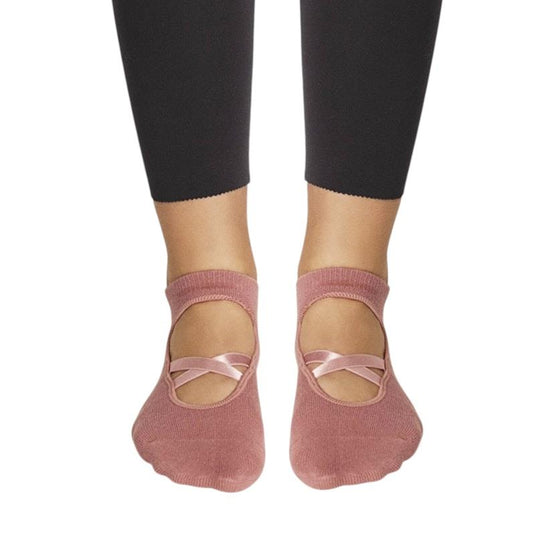 High Heel Jungle Good Pointe Premium Combed Cotton Full Grip Pilates/Yoga Sock Blush/Pink Bundle