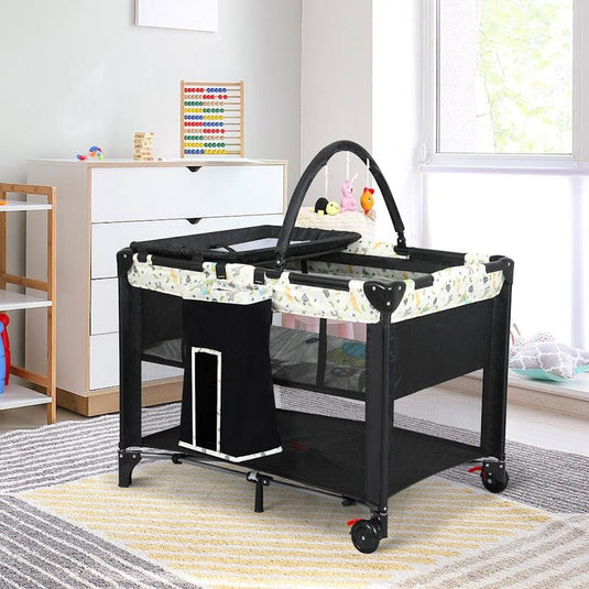 BoPeep Baby Cot Bed Crib Portable Bassinet Safety Rails Fence Foldable Travel 1pc