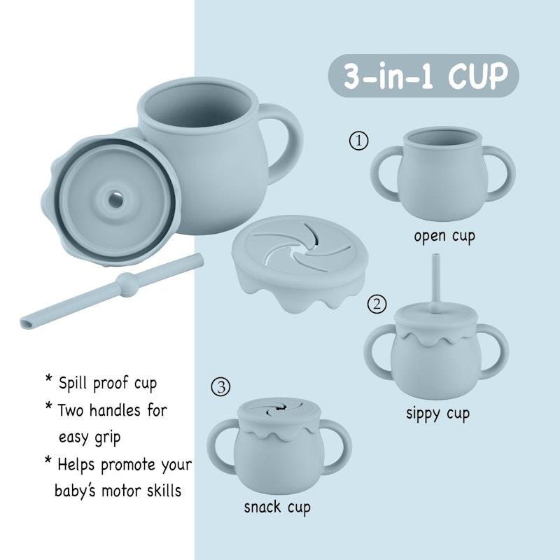 Load image into Gallery viewer, Zoe Sage Silicone Baby Feeding Set 11pc Bundle Rock Blue
