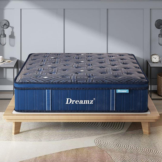 DreamZ Spring Mattress Bed Euro Top Pocket Spring Medium Firm Foam 30cm Double