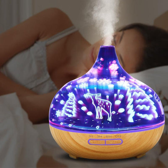 Traderight Aroma Diffuser Aromatherapy Ultrasonic Humidifier Essential Oil Purifier Deer 1Unit
