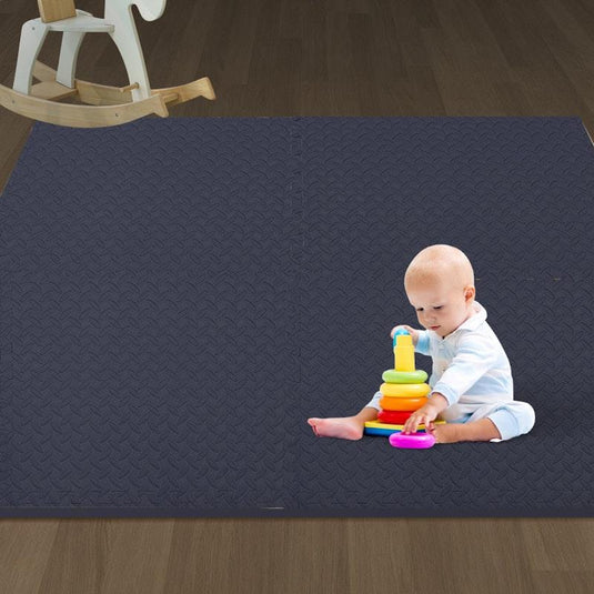 BoPeep EVA Foam Kids Play Mat Floor Kid Crawling Interlocking 60x60 Navy